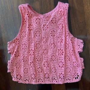 A&F Coral Cut-Out Crop Tank Size L